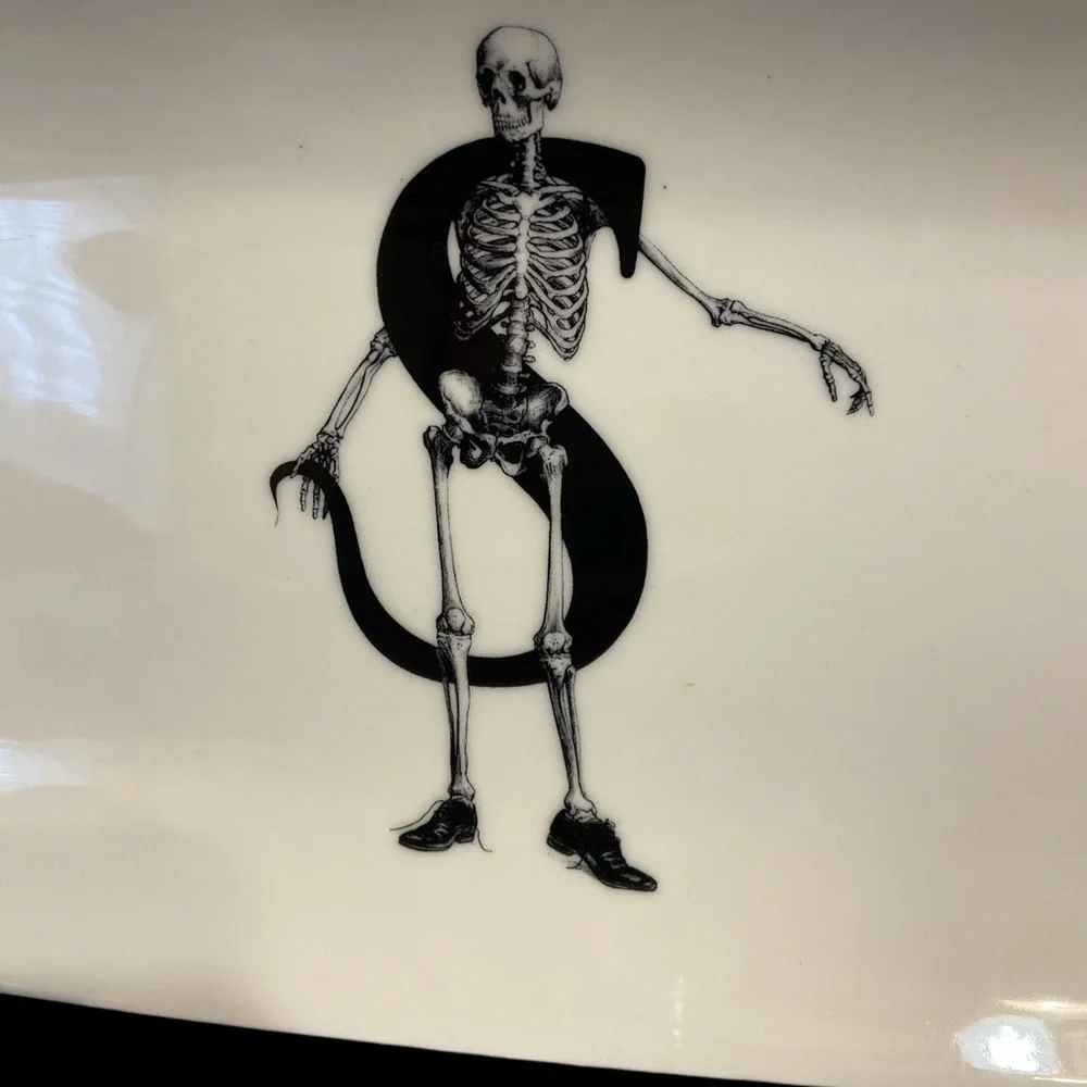 Williams Sonoma “S” skeleton serving trinket mail etc tray
